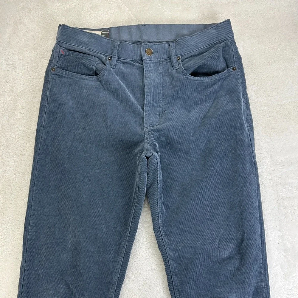 Marine Layer Corduroy Pants Mens 32x30 Blue Mid Rise Slim Straight Fit Classic